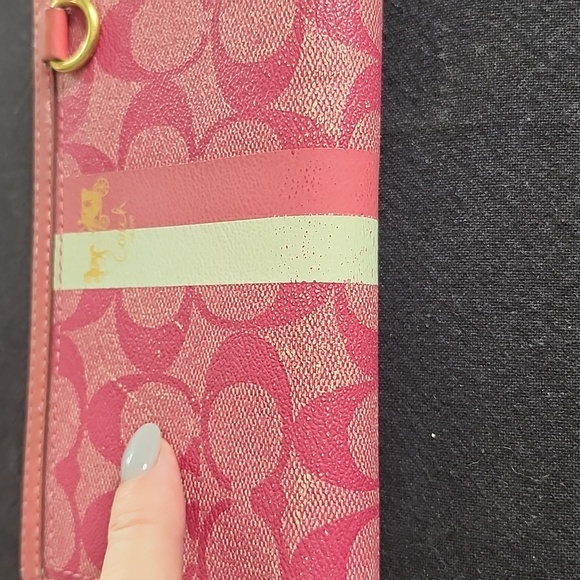 Vintage Pink Coach Accordion-Style Wallet with Orginal Rider Logo on Front - Picture 8 of 11